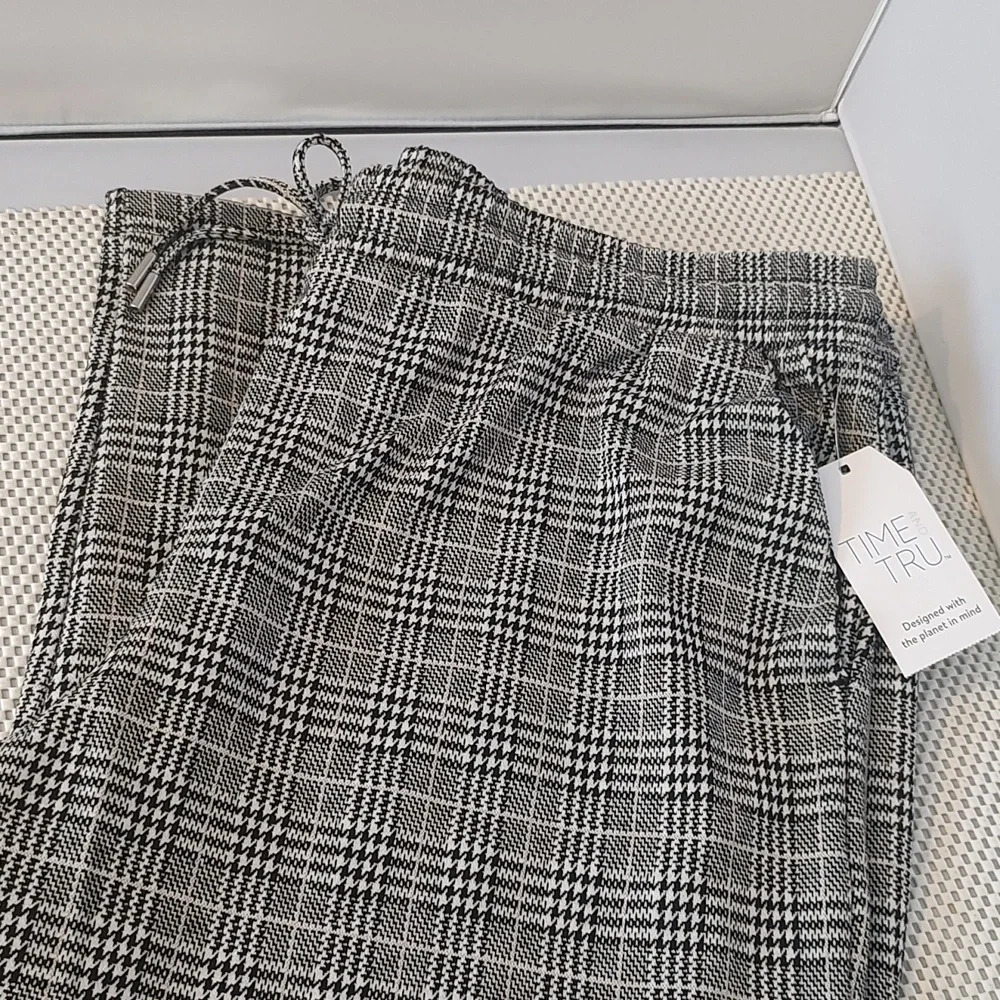 Time and Tru Women's Size XXL (20) Glen Plaid Pull On Knit Drawstring Pants - Picture 3 of 5